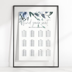 Staublila Blumen Hochzeit Sitzplan Poster