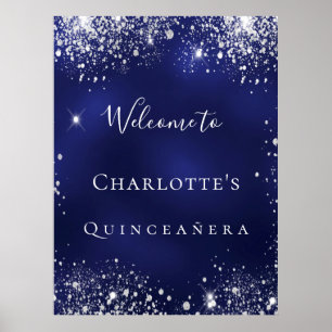 Staubpartikel aus blauem Glitzer von Quinceanera Poster