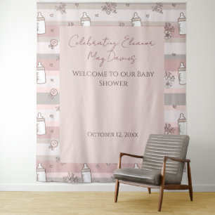 Staubrosa Babymädchen-Party-Hintergrund Wandteppich