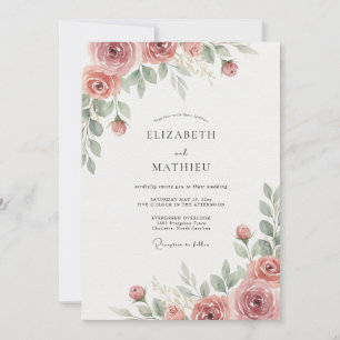 Staubrosa Blätterhochzeit Einladung