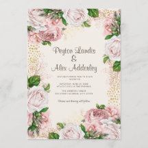 Staubrosa Blush-Pink Blumen Gold Glitter Hochzeit