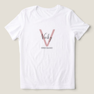 Staubrosa Brautjungfer-Monogramm Tri-Blend Shirt
