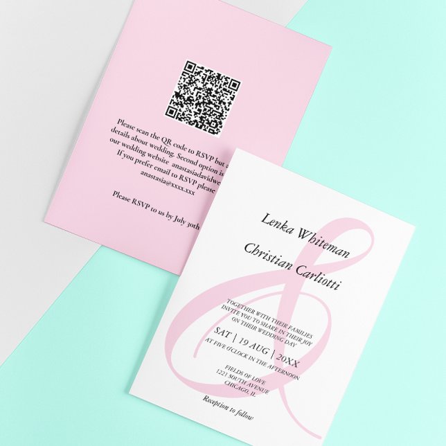 Staubrosa Et-Zeichen QR-Code Hochzeit Einladung (Von Creator hochgeladen)