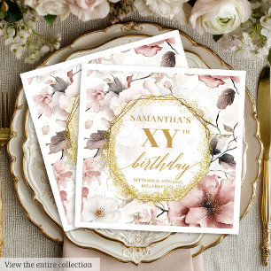 Staubrosa Florale Boho 80 Geburtstag Servietten Ma