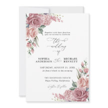 Staubrosa florale Hochzeitseinladung