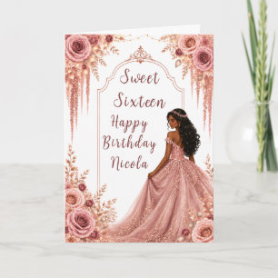 Staubrosa Florale Sweet Sixteen-Party Karte