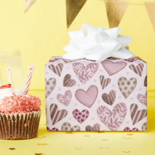 Staubrosa Herzen Muster Geschenkpapier Rolle