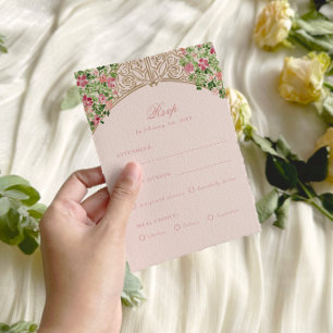 Staubrosa königliche Türen Faux-Folie Hochzeit-RSV RSVP Karte