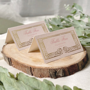 Staubrosa königliche Türen Faux Folie Hochzeit Tischnummer