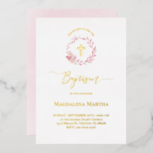 Staubrosa Kranz Aquarell Taufe