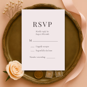 Staubrosa Minimalistische Hochzeits-RSVP RSVP Karte