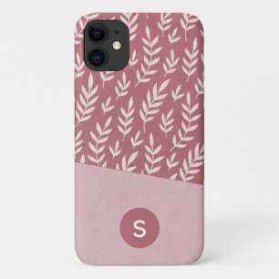Staubrosa Pink Duotone Monogramm Floral Elegant Case-Mate iPhone Hülle