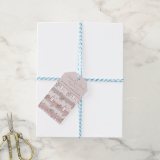 Staubrosa Streifen Baby Girl Shower Geschenkanhänger