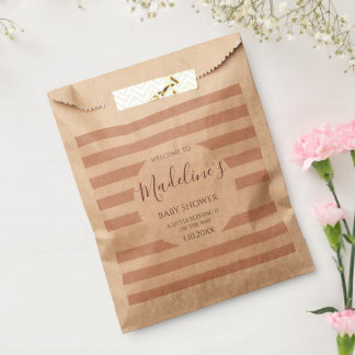 Staubrosa Streifen Minimalistische Babyparty für M Geschenktütchen