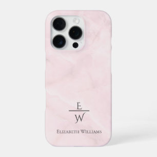 Staubrosa und weißer Marmorglitter personalisiert iPhone 16 Pro Hülle