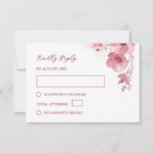 Staubrosa Wasserfarben-Hochzeit RSVP Karte