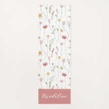 Staubrosa Wildblumen-Wasserfarben-Monogramm-Name