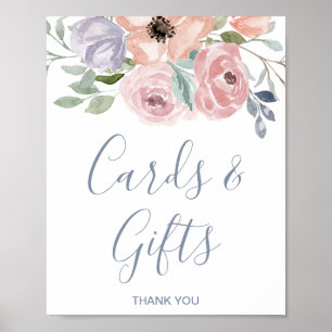 Staubrosafarbene Blumen Hochzeitskarten und Gesche Poster