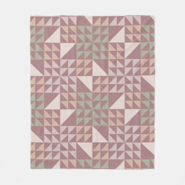 Staubrosafarbenes geometrisches Quiltmuster Fleecedecke