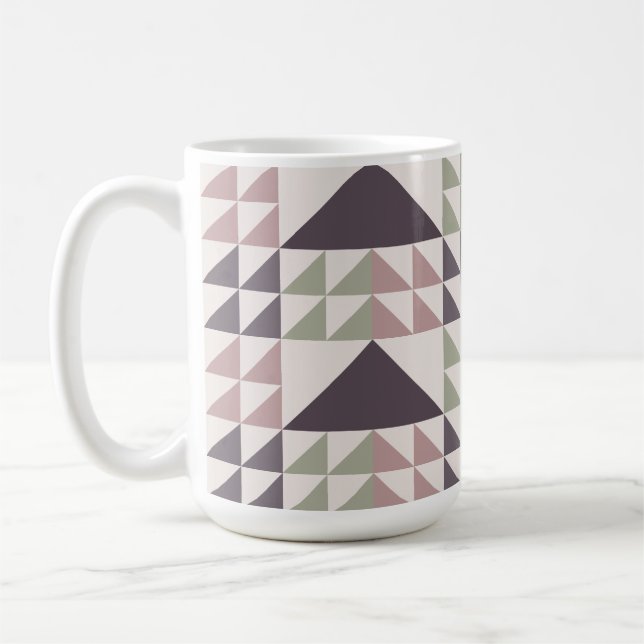 Staubrosafarbenes geometrisches Quiltmuster Kaffee Kaffeetasse (Links)