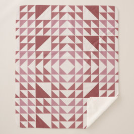 Staubrosen-Geometrisches Quilt-Muster Sherpadecke