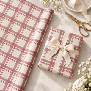 Staubroter Tartan-Karo-Weihnachten Geschenkpapier