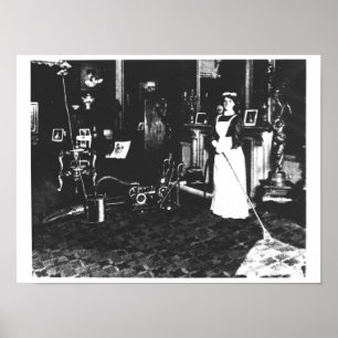 Staubsauger am Arbeitsplatz Poster