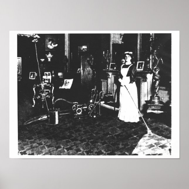 Staubsauger am Arbeitsplatz Poster (Vorne)