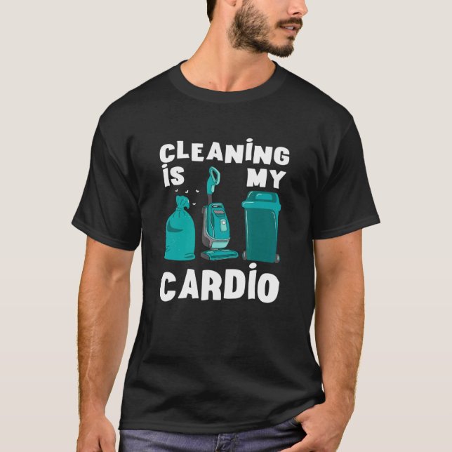 Staubsauger Cardio Reinigung Papierkorb Mülleimer T-Shirt (Vorderseite)