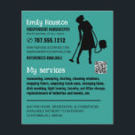 Staubsauger Silhouette, Housekeeper, Haushaltshilf Flyer<br><div class="desc">Staubsauger-Silhouette,  Housekeeper,  Haushaltshilfe-Flyer für Werbung im Business Card Store.</div>
