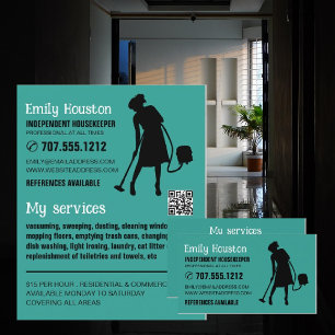 Staubsauger Silhouette, Housekeeper, Haushaltshilf Flyer
