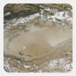 Staubsturm in Taklimakan Wüste, Western-China Quadratischer Aufkleber