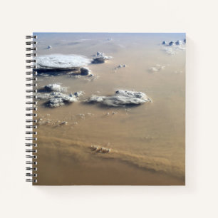 Staubsturm über die Sandmeere der Wüste Sahara. Notizbuch