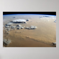 Staubsturm über die Sandmeere der Wüste Sahara.