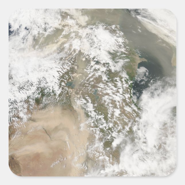 Staubstürme im Nahen Osten Quadratischer Aufkleber (Vorderseite)