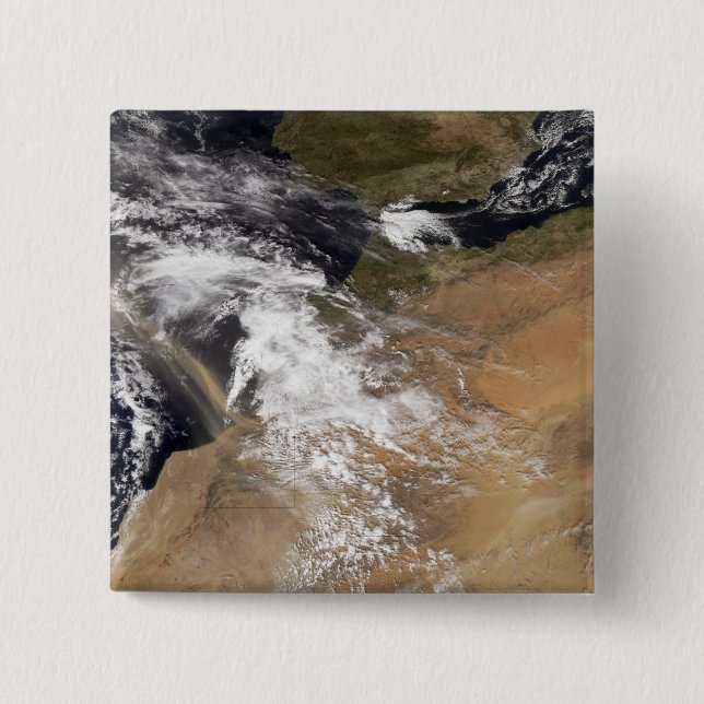 Staubwolken vor der marokkanischen Küste Button (Vorderseite)