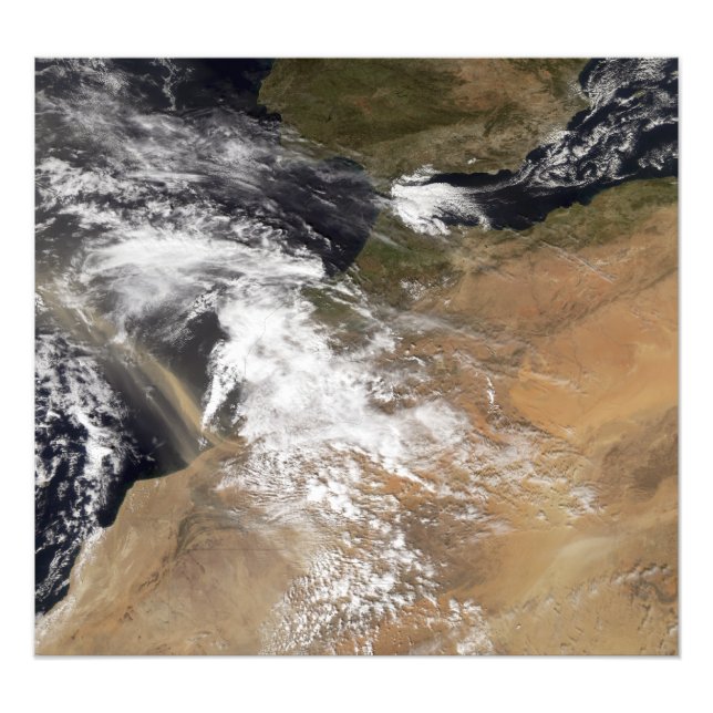 Staubwolken vor der marokkanischen Küste Fotodruck (Vorne)