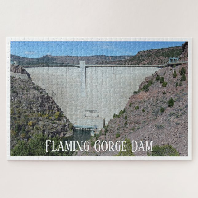 Staudamm am Flaming Gorge Reservoir von Utah Fotog Puzzle (Horizontal)