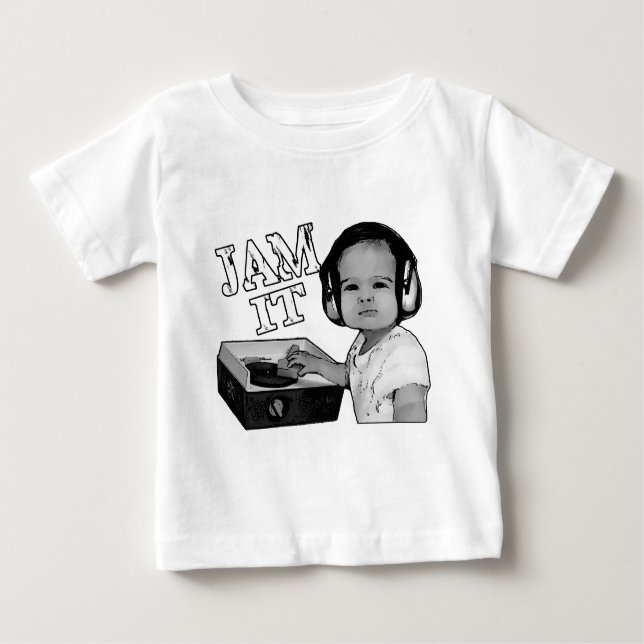 "Stauen Sie es" Baby DJ-Drehbeschleunigungen auf T-shirt (Vorderseite)
