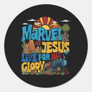 Staune über Jesus Vbs 2025 Lebe für Jesu Herrlichk Runder Aufkleber