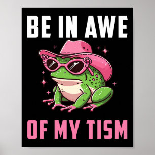 Staune über meinen Tism Retro lustigen Frosch Auti Poster