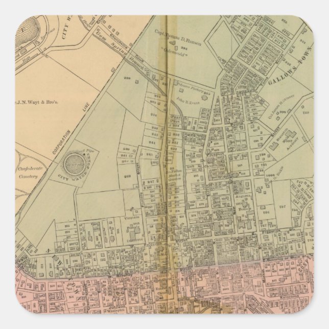 Staunton Quadratischer Aufkleber (Vorderseite)