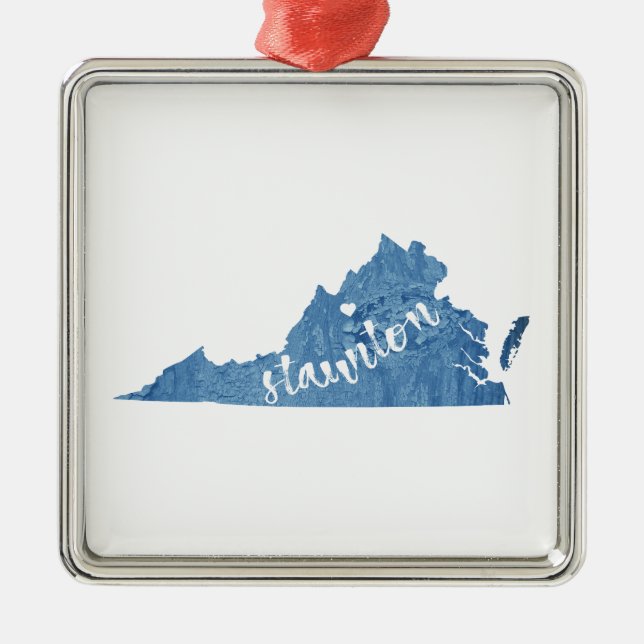 Staunton Virginia Wood Grain Ornament Aus Metall (Vorne)