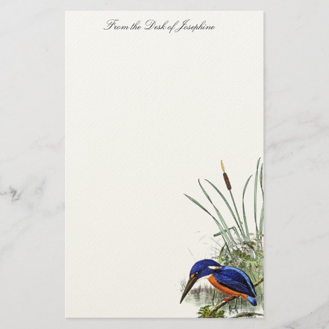 Stausee des Kingfisher Bird Wildlife Wetlands Briefpapier (Vorderseite)