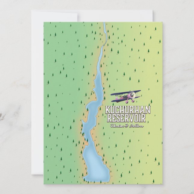 Stausee Kuchurhan Ukraine & Moldau Karte (Vorderseite)