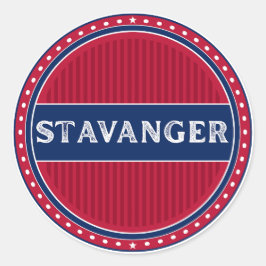 Stavanger City Pride Emblem – Norwegian Identity Runder Aufkleber