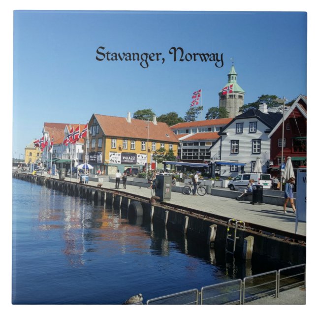 Stavanger, Norwegen, landschaftliches Foto Fliese (Vorderseite)