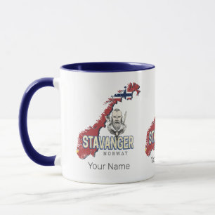 Stavanger Norwegen Retro City Map Vintager Urlaub Tasse