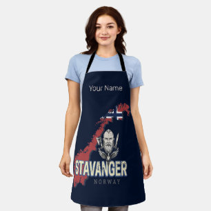Stavanger Norwegen Retro-Stadtplan Vintage-Urlaub Schürze