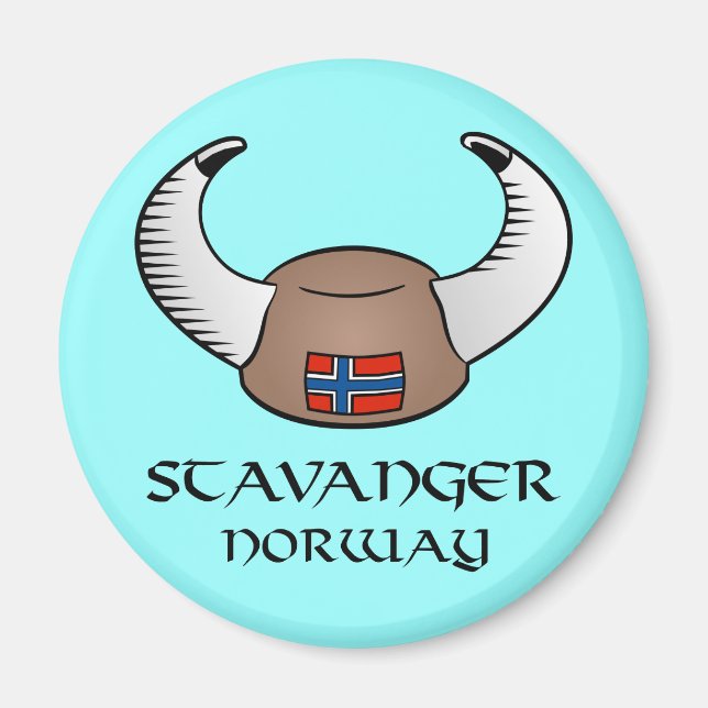 Stavanger Norwegen Viking Hat Magnet (Vorne)